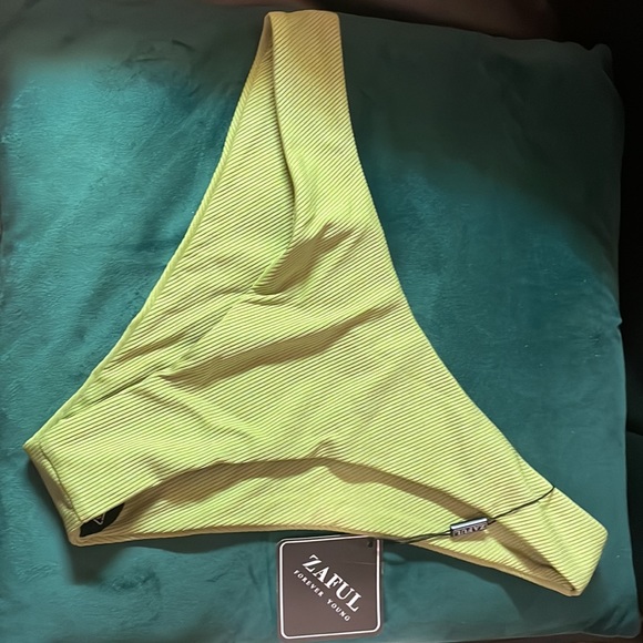 •ZAFUL•NWT LIME GREEN RIBBED HIGH LEG BIKINI BOTTOMS SIZE MEDIUM - Picture 3 of 7